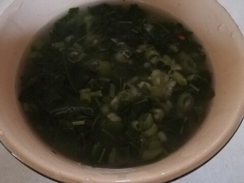 空芯菜と雑穀のスープ